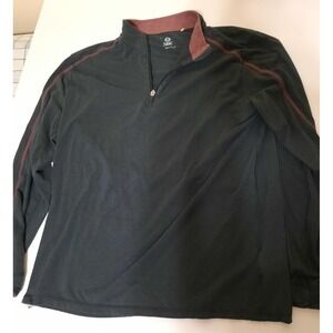 Tasc Bamboo L Large Long Sleeve 1/4 Zip Pullover Dark Gray Purple